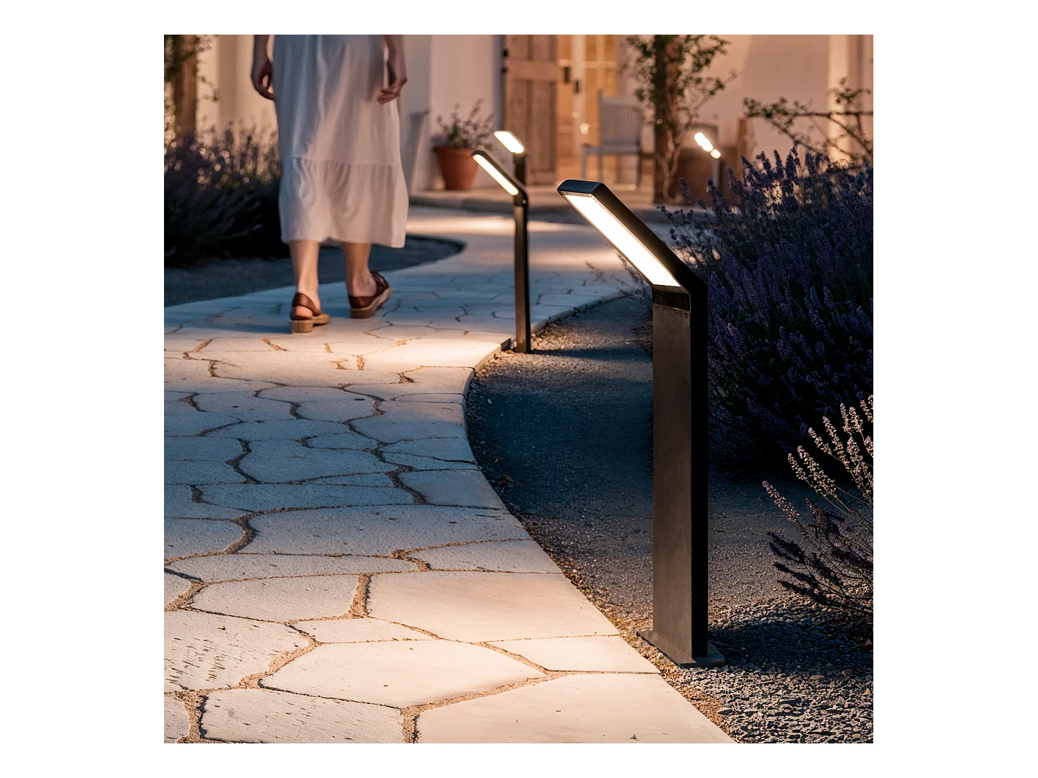 Balise Extérieure LED 9.5W en Saillie sur Pied 50cm Aluminium Legacy Noir
