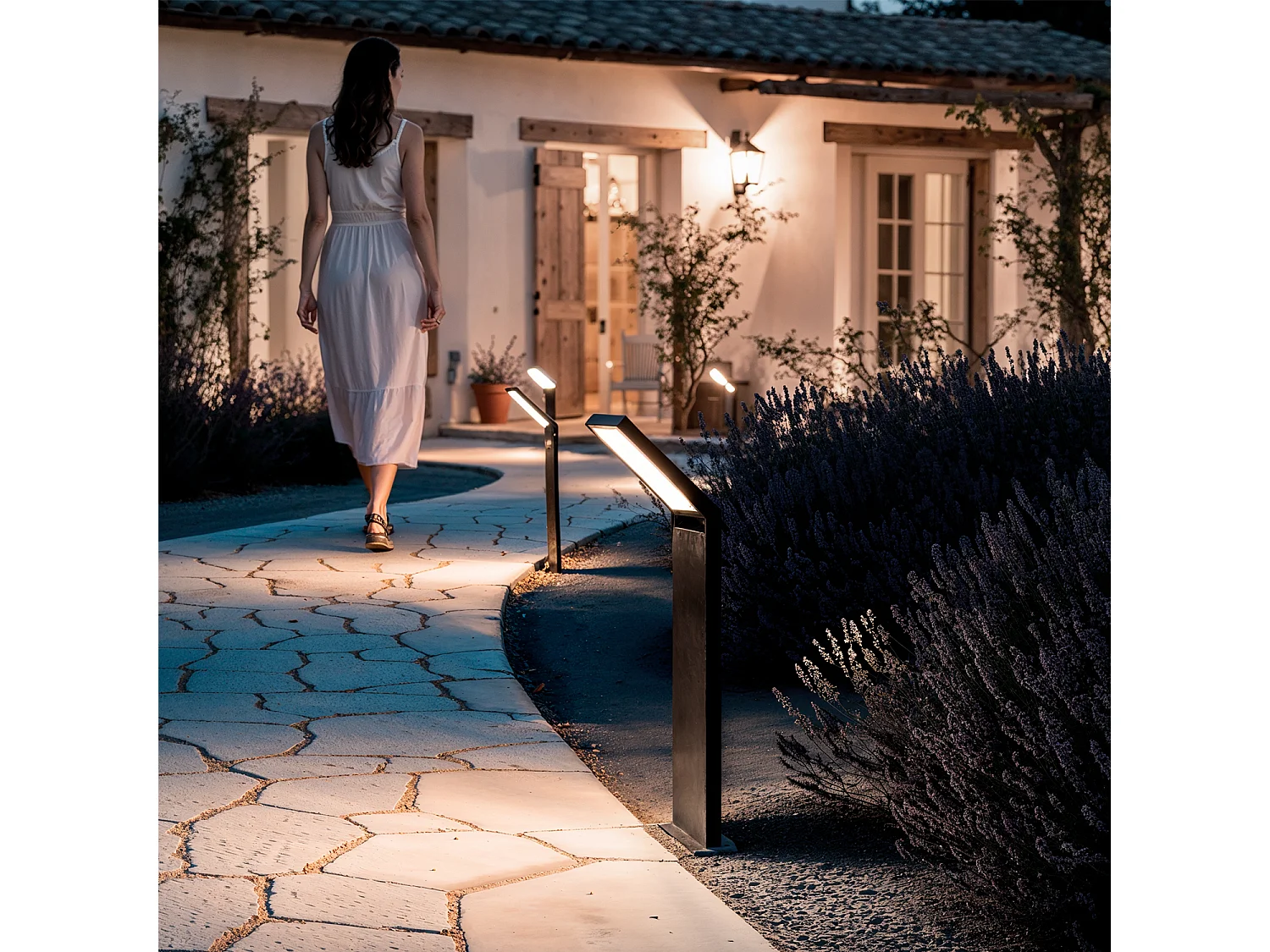 Baliza Exterior LED 9.5W Superficie Pie 50cm Aluminio Legacy Negro