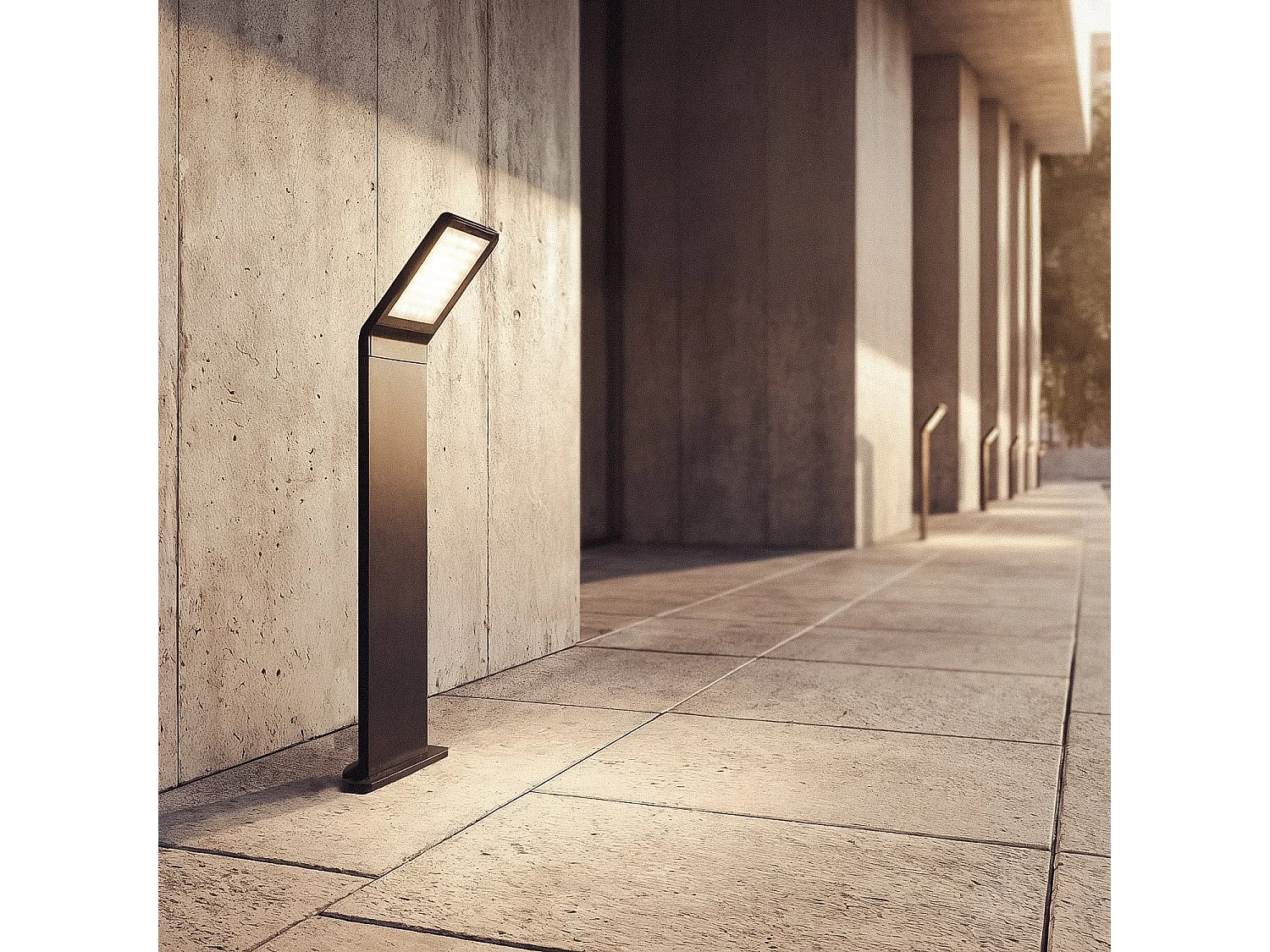 Baliza Exterior LED 9.5W Superficie Pie 50cm Aluminio Legacy Negro