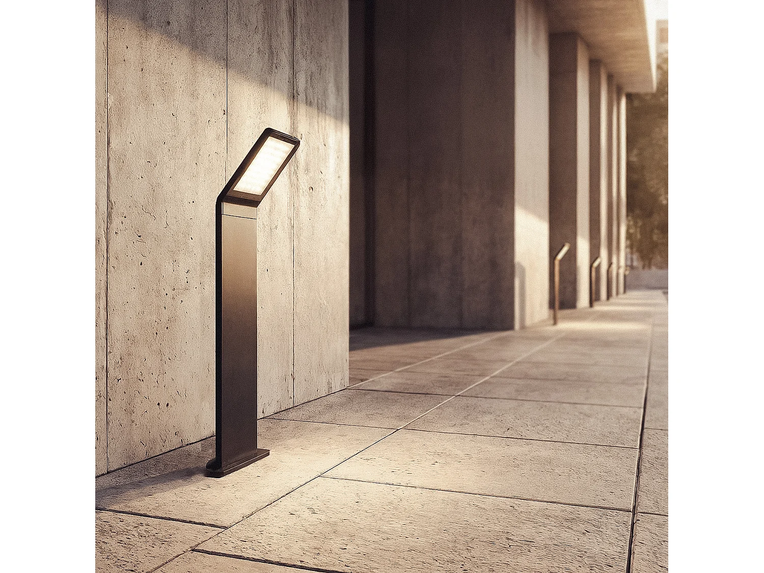 Baliza Exterior LED 9.5W Superficie Pie 50cm Aluminio Legacy Negro