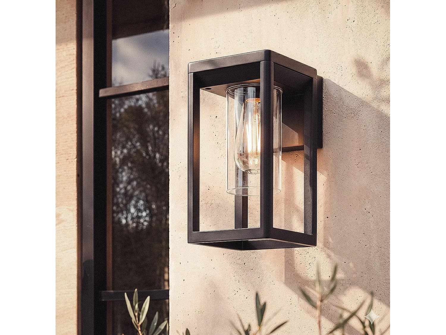 Aplique de Pared Exterior Aluminio Ankari Negro