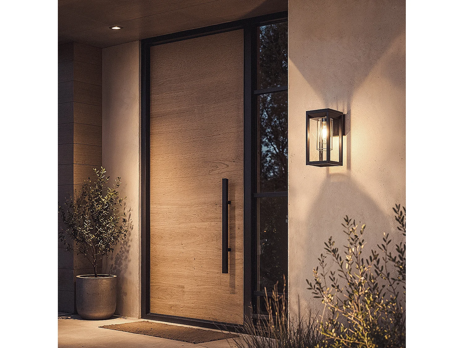 Aplique de Pared Exterior Aluminio Ankari Negro