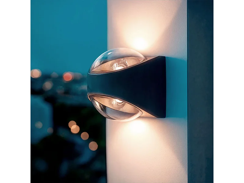 Applique da Parete per Esterni LED 12W Alluminio Doppia Luce Adelfa Nero