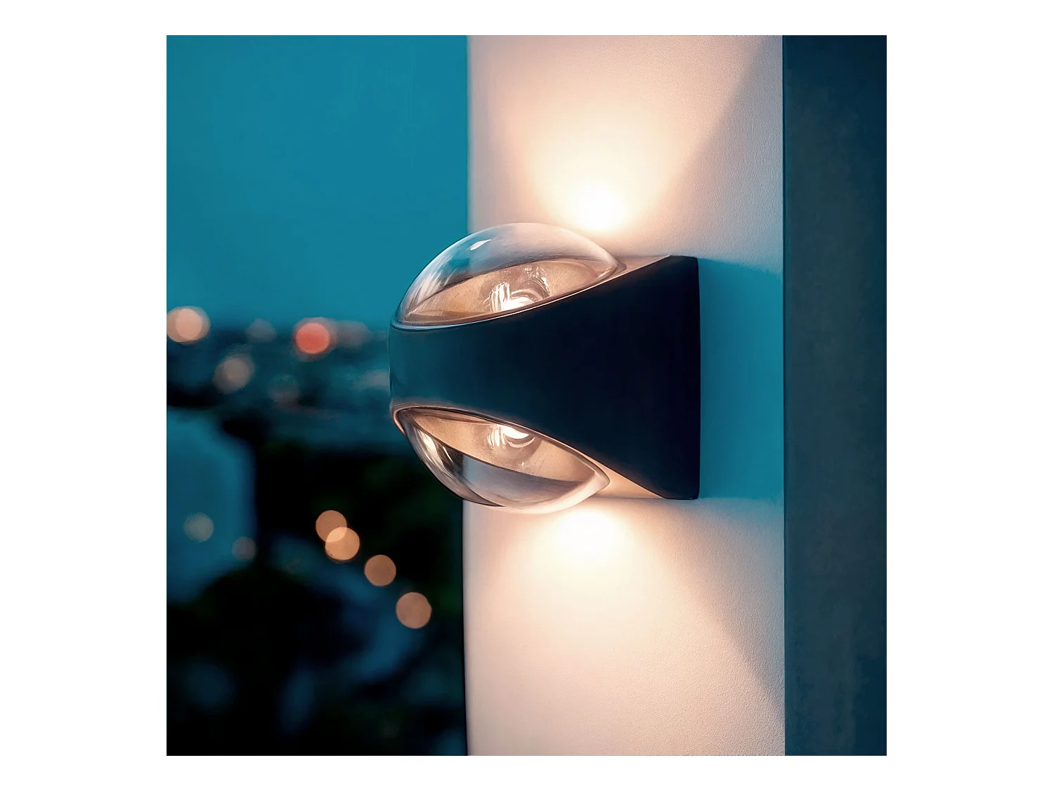 Applique Murale Extérieure LED 12W Aluminium Éclairage Double Face Adelfa Noir