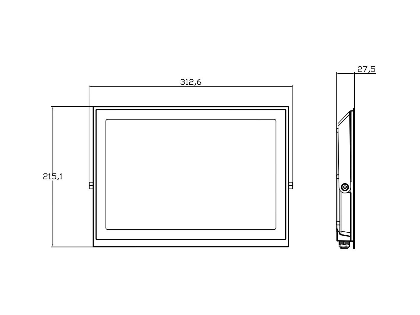 Proiettore LED 150W 120 lm/W IP65 S3 5000K No Nero Bianco Freddo