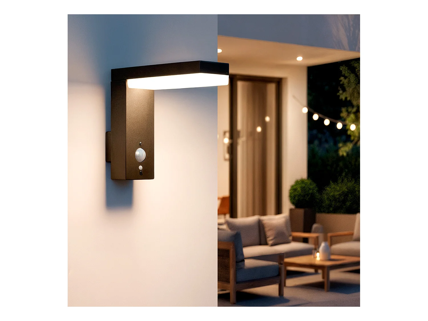 Applique Murale Extérieure Solaire LED Aluminium avec Détecteur de Mouvement Goran Noir