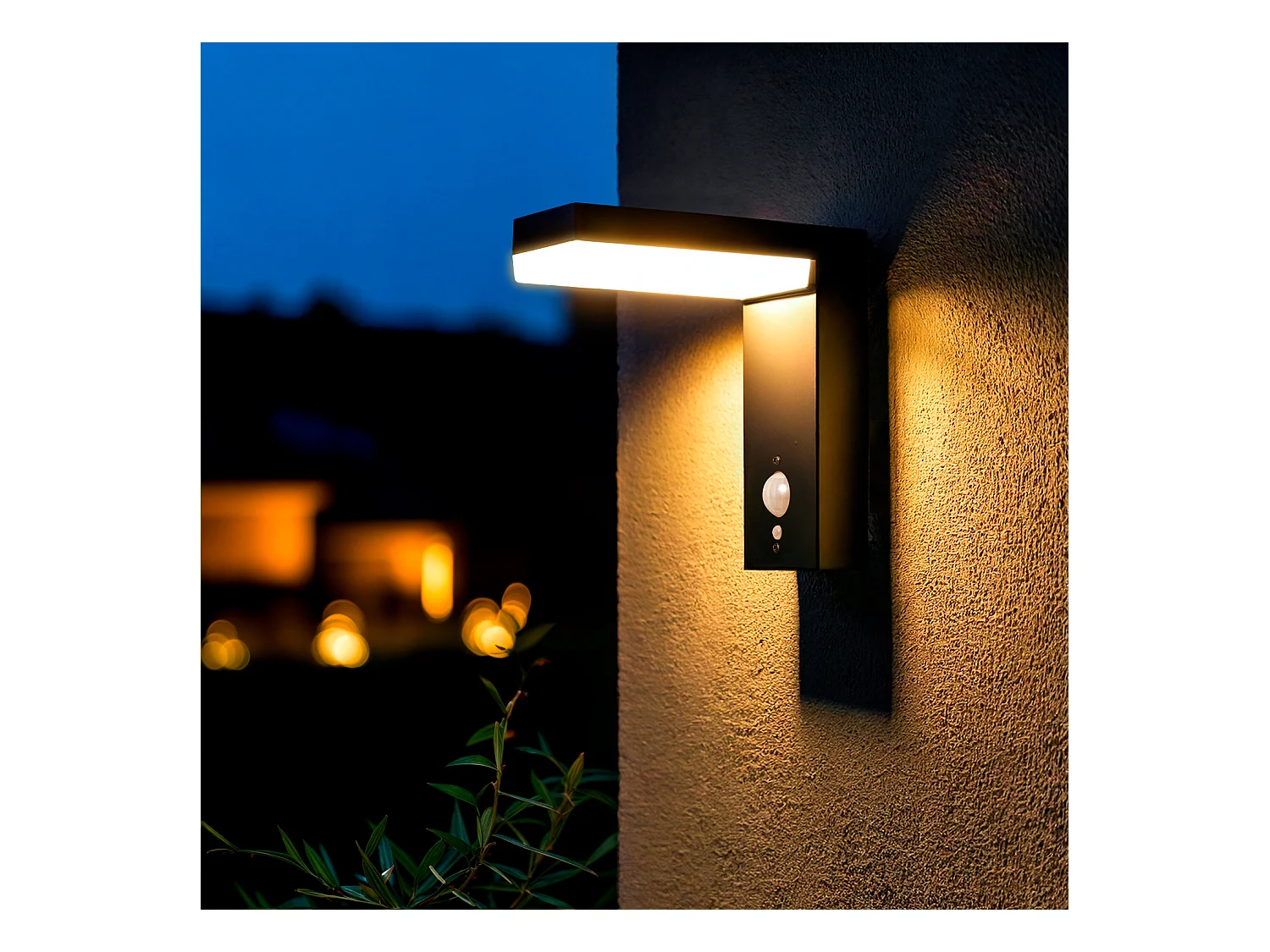 Applique da Parete per Esterni Solare LED 2W in Alluminio con Sensore di Movimento Goran Nero
