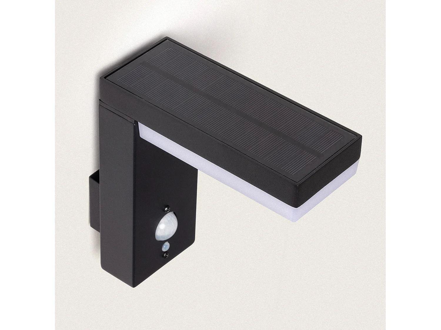 Applique da Parete per Esterni Solare LED 2W in Alluminio con Sensore di Movimento Goran Nero