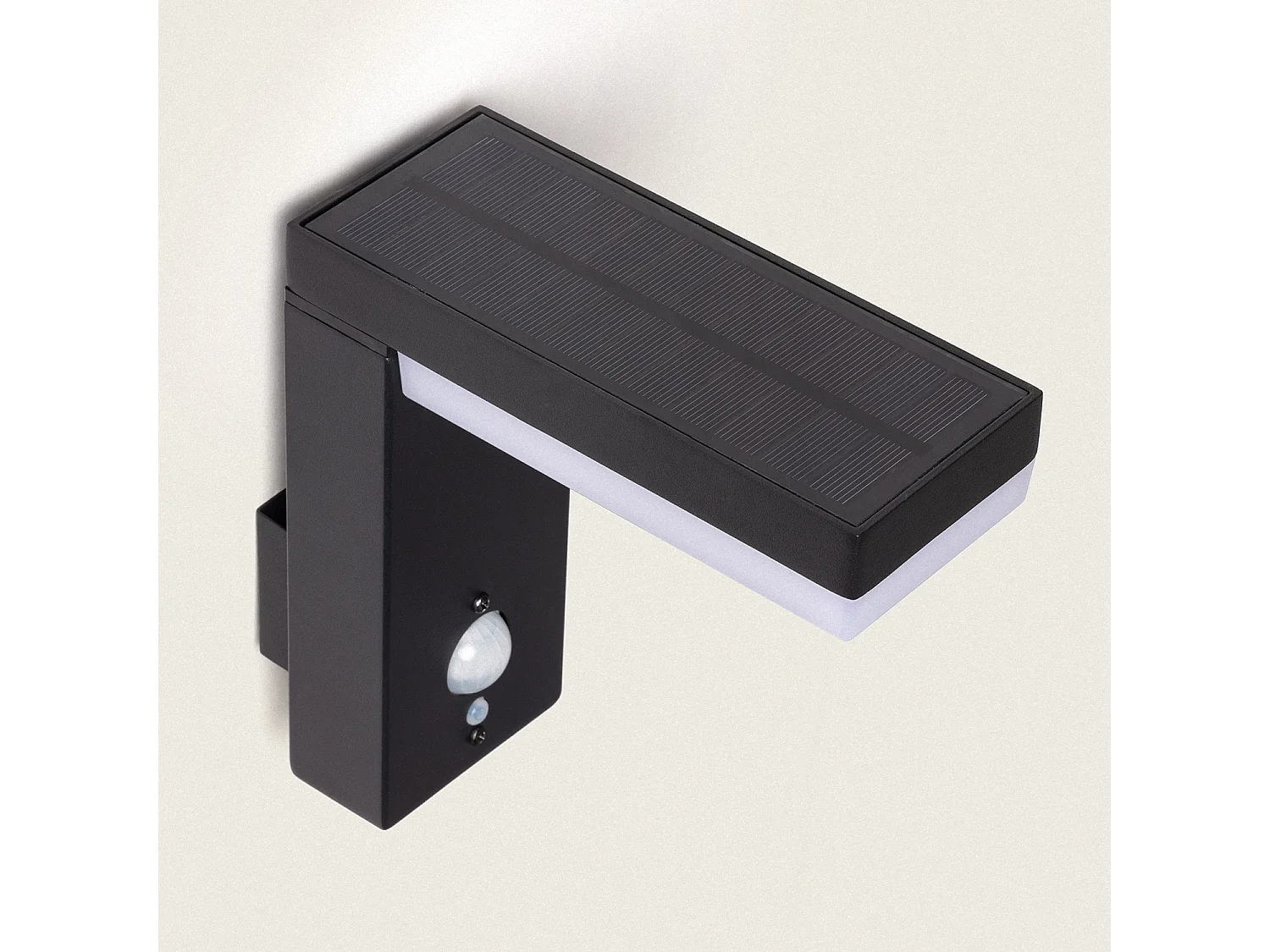 Applique da Parete per Esterni Solare LED 2W in Alluminio con Sensore di Movimento Goran Nero