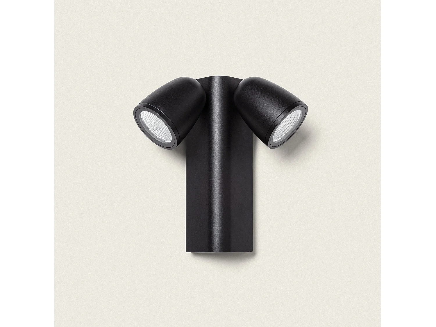 Aplique de Pared Exterior LED 12W Aluminio Abel Dos Focos Negro