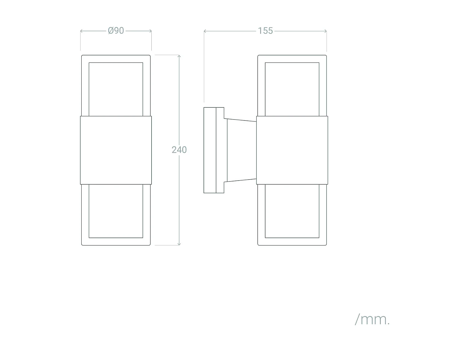 Aplique de Pared Exterior Aluminio Docker Negro