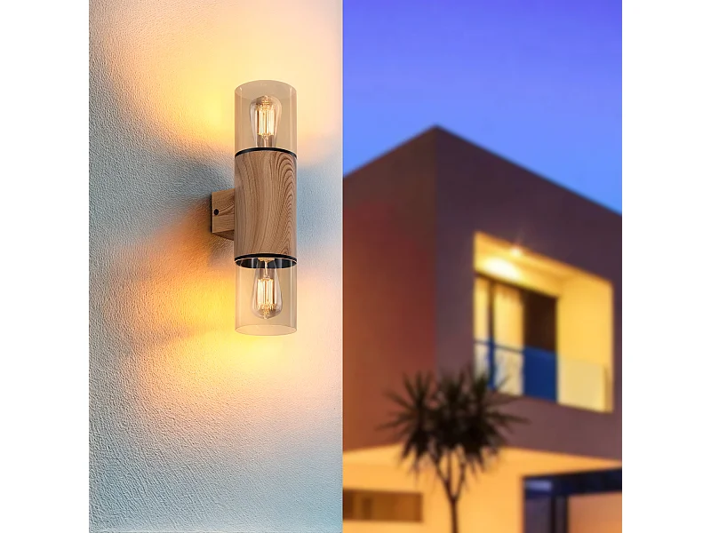 Applique da Parete per Esterni in Acciaio Inox Emley Duo Nero