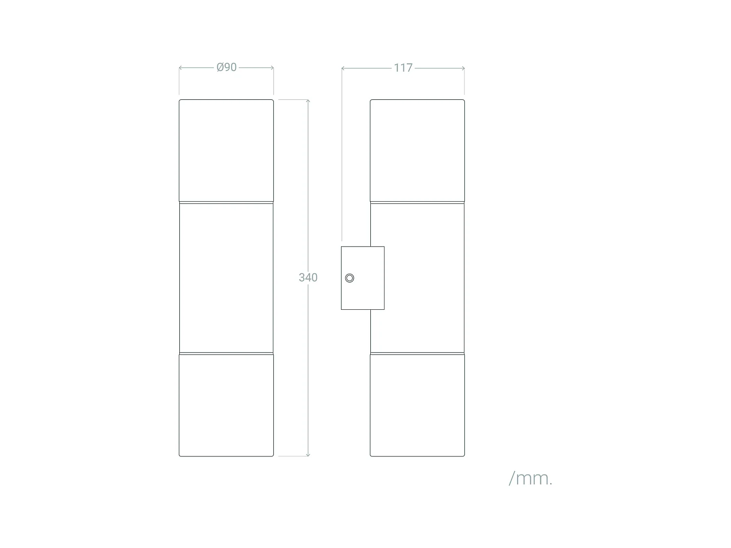 Applique da Parete per Esterni in Acciaio Inox Emley Duo Nero