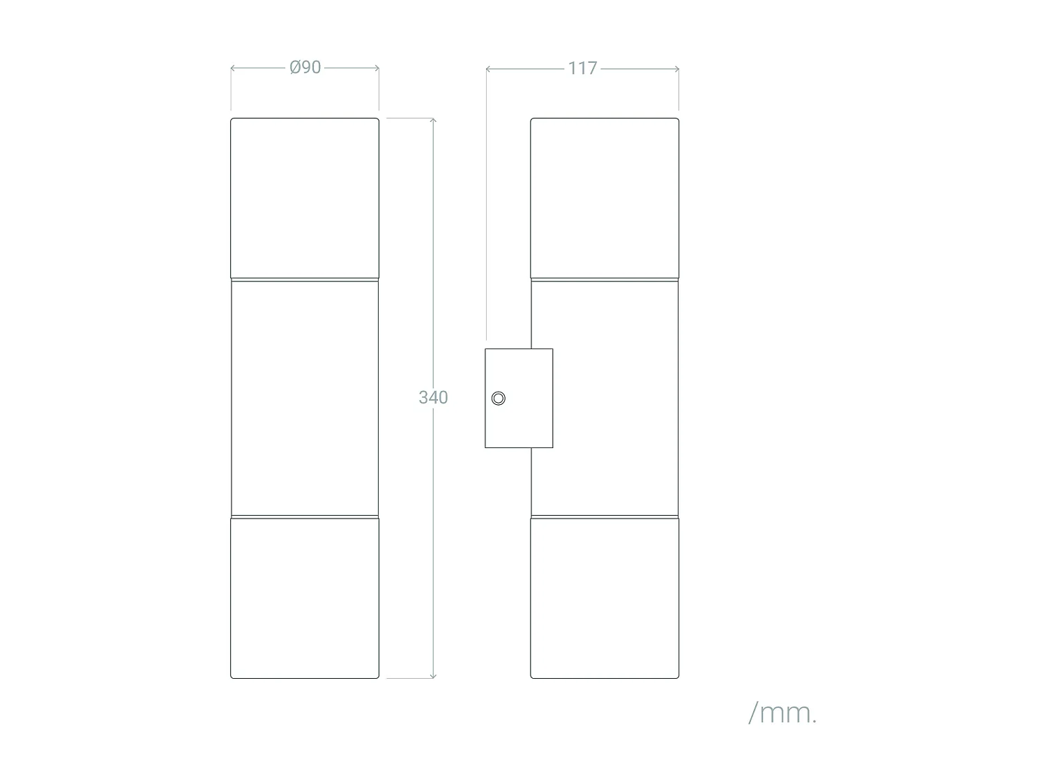 Applique Murale Extérieure Acier Inoxydable Emley Duo Noir