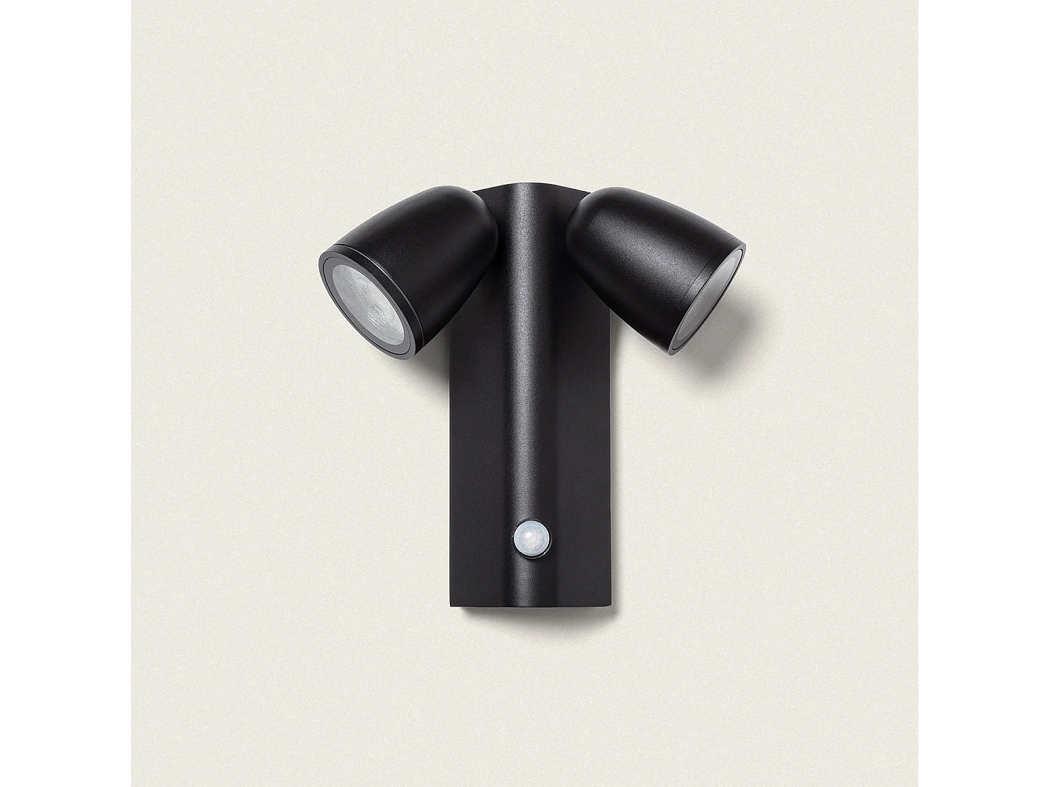 Applique Murale Extérieure Aluminium avec Détecteur de Mouvement Abel Deux Spots Noir