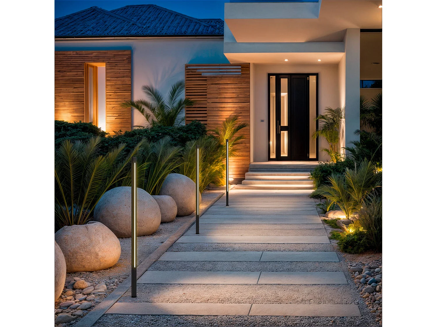 Baliza Exterior LED 12-24W 80-160 cm con Pincho Calax 1000 mm