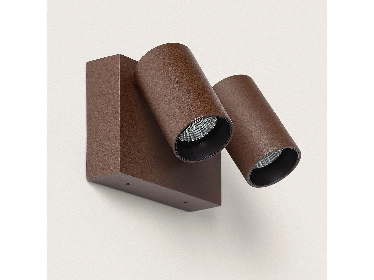 Applique da Parete per Esterni LED 18W Alluminio CCT Selezionabile Due Faretti Kuriya Ossido