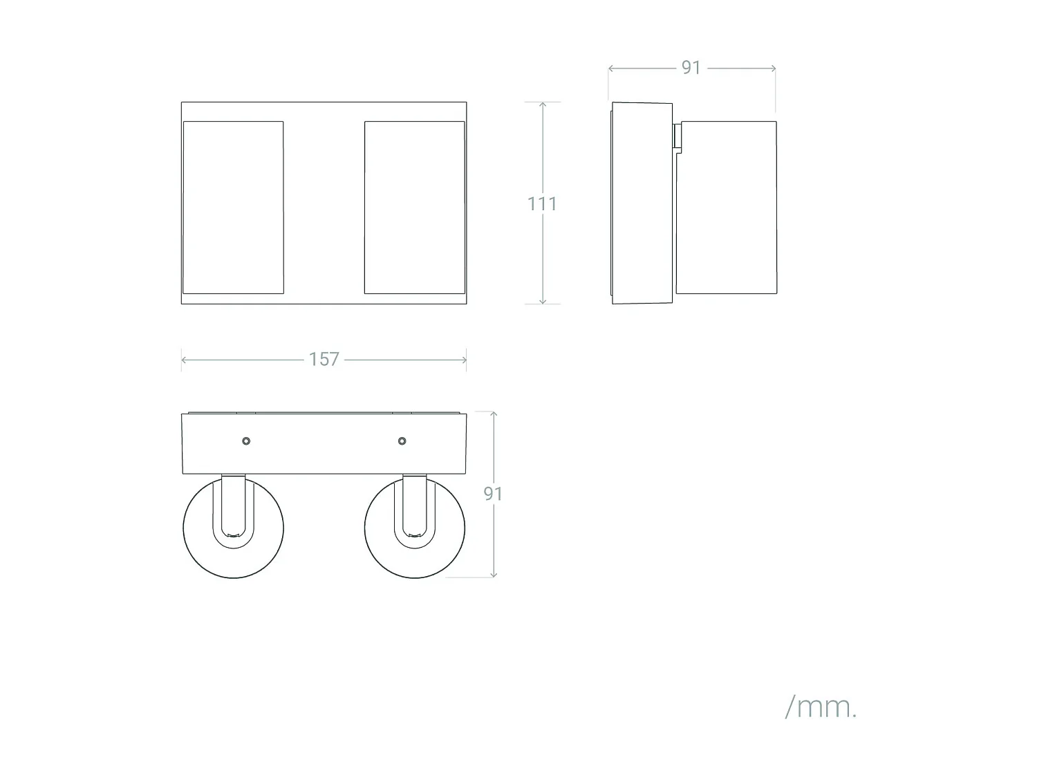 Applique da Parete per Esterni LED 18W Alluminio CCT Selezionabile Due Faretti Kuriya Ossido