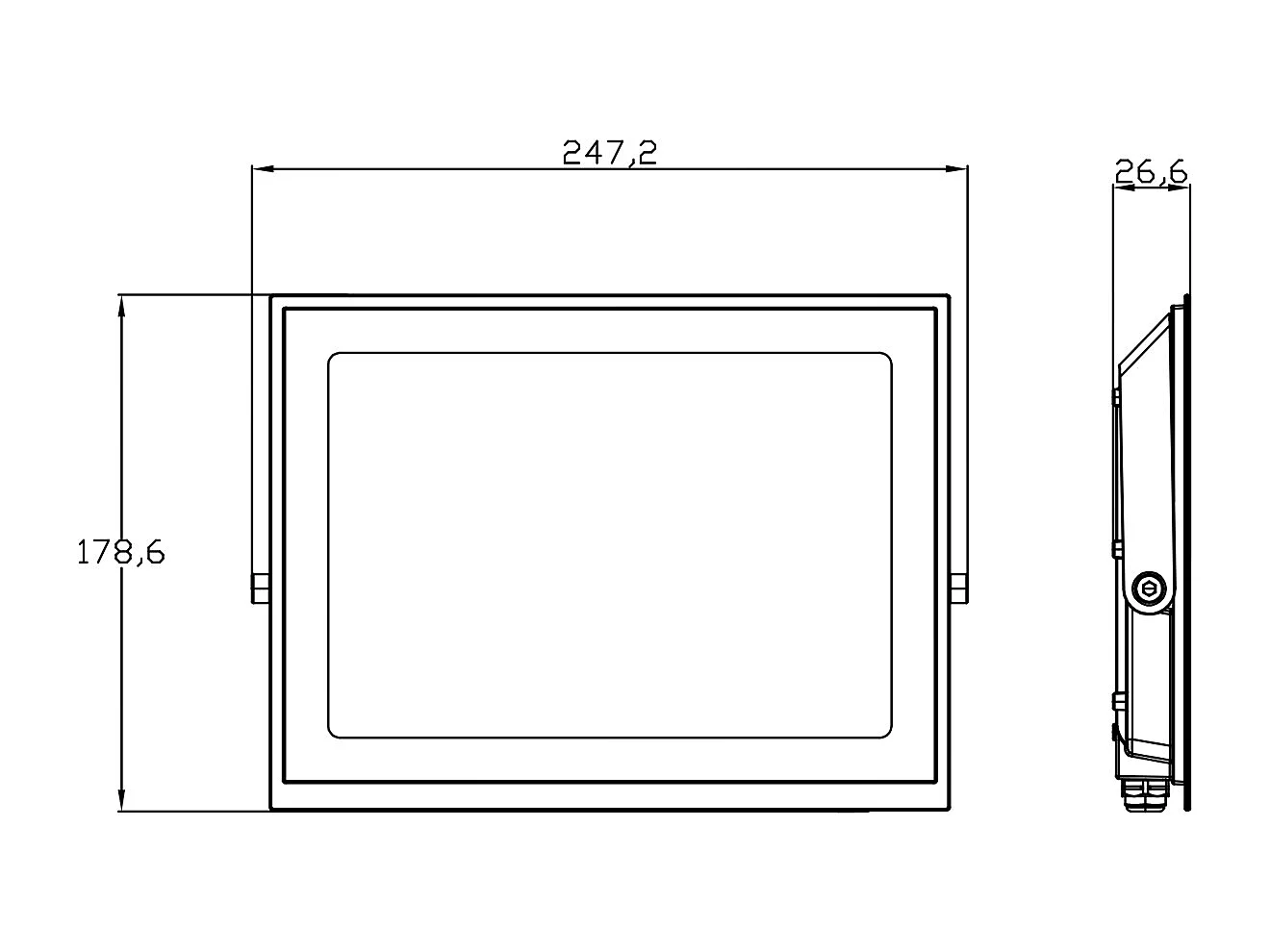 Proiettore LED 100W 120 lm/W IP65 S3 3000K No Nero Bianco Caldo
