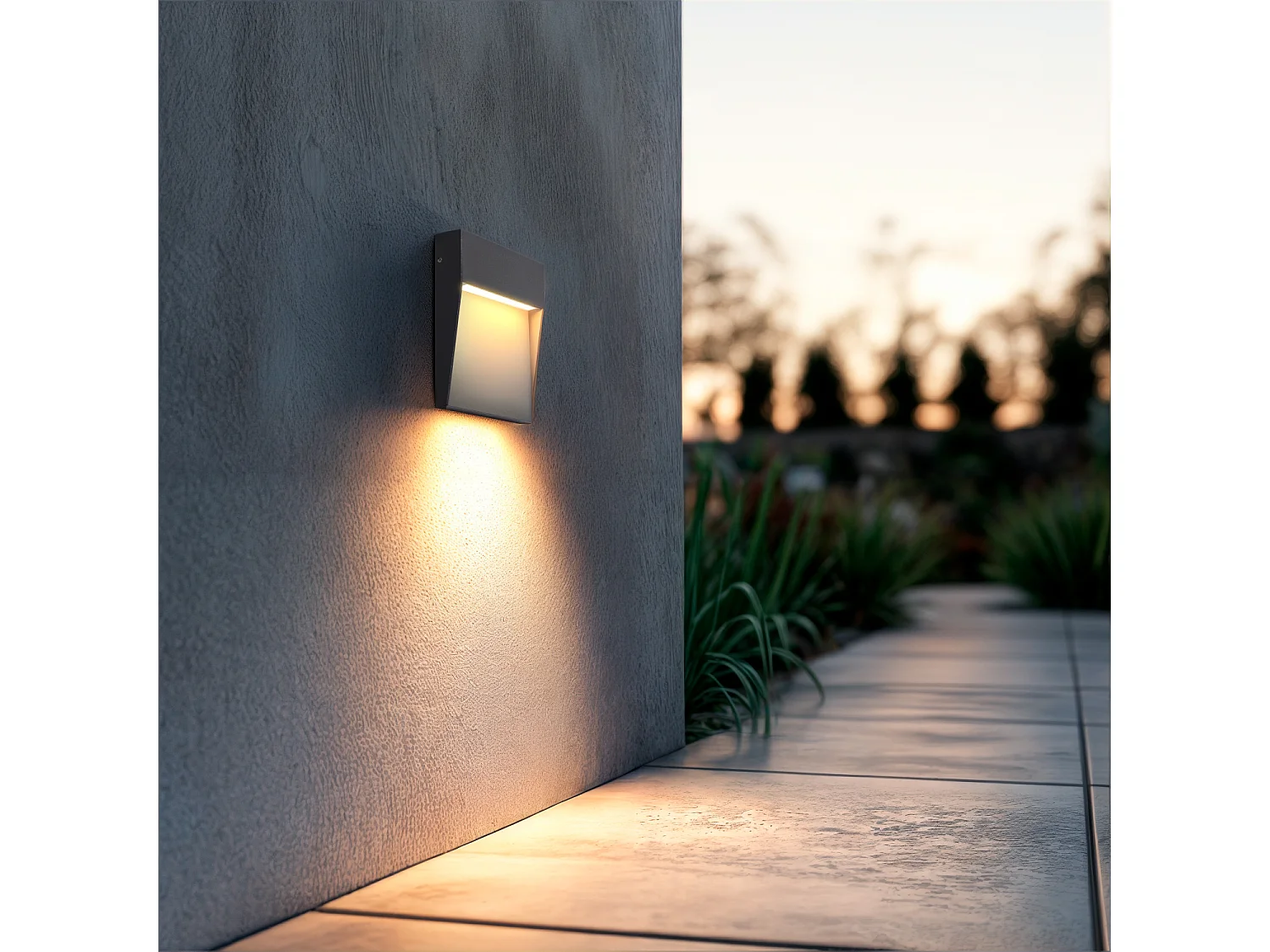 Applique Murale Extérieure LED 6.5W CCT Sélectionnable Seleccionable en Saillie Carrée Jade Noir