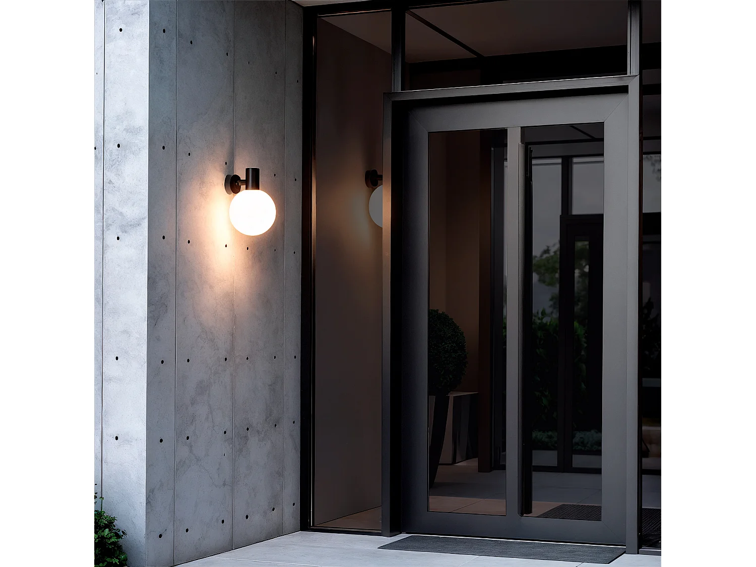 Applique Murale Extérieure Aluminium Tondu Noir