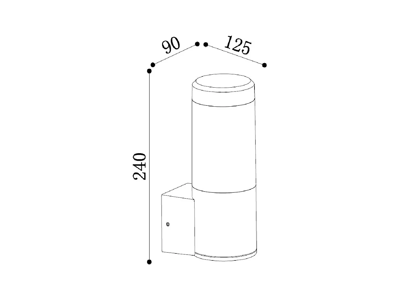 Applique Murale Extérieure LED 8W Éclairage Rectangulaire Noire Cergo Noir mat