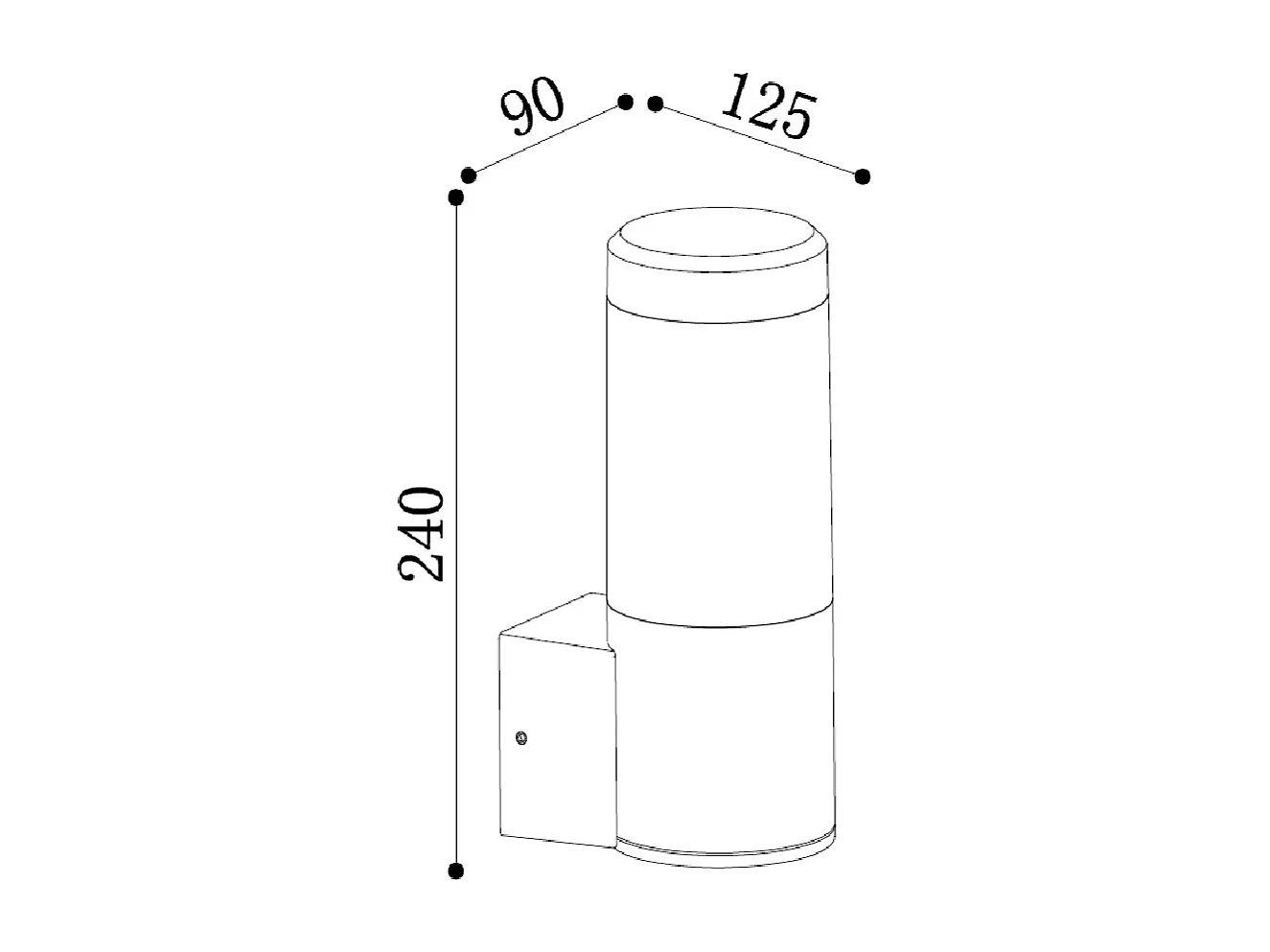 Applique Murale Extérieure LED 8W Éclairage Rectangulaire Noire Cergo Noir mat