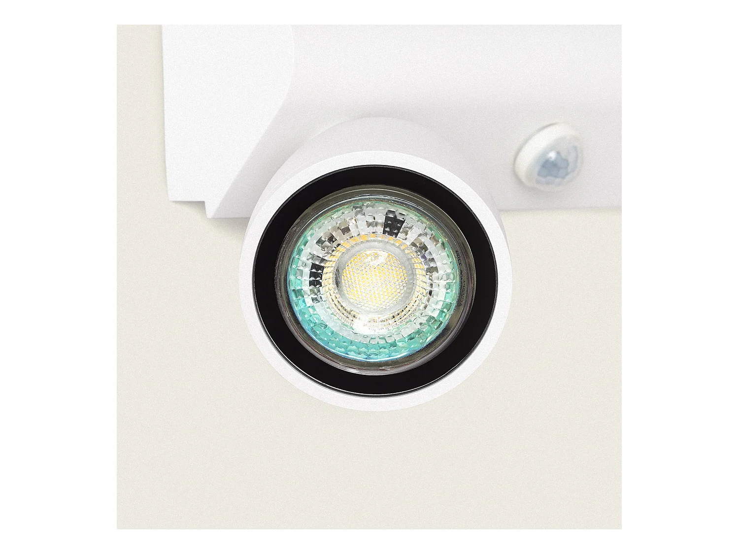 Applique Murale Extérieure Aluminium avec Détecteur de Mouvement Abel Large Deux Spots  Blanc