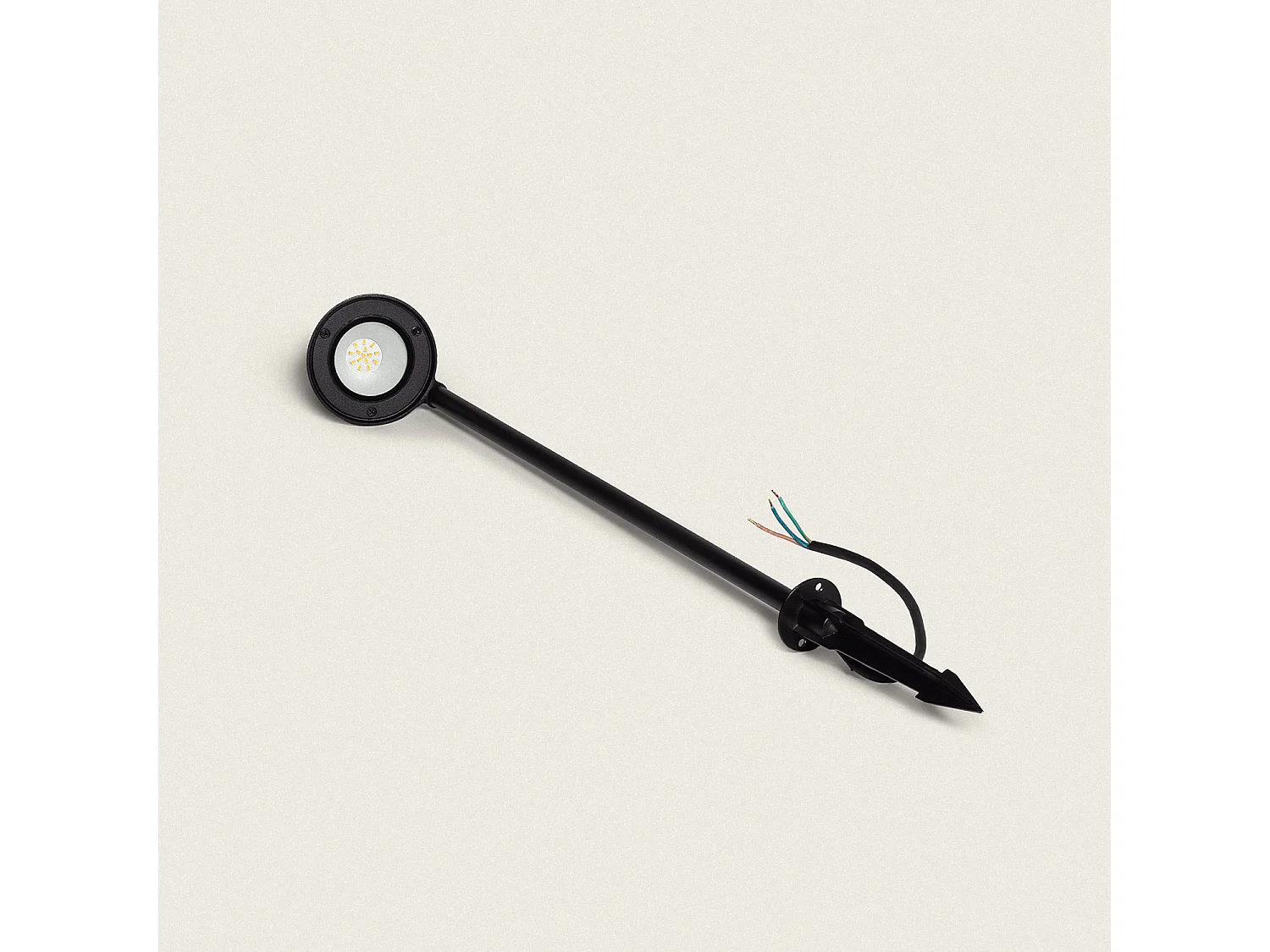 Baliza Exterior Pie 60 cm con Pincho Drimlec Negro Mate