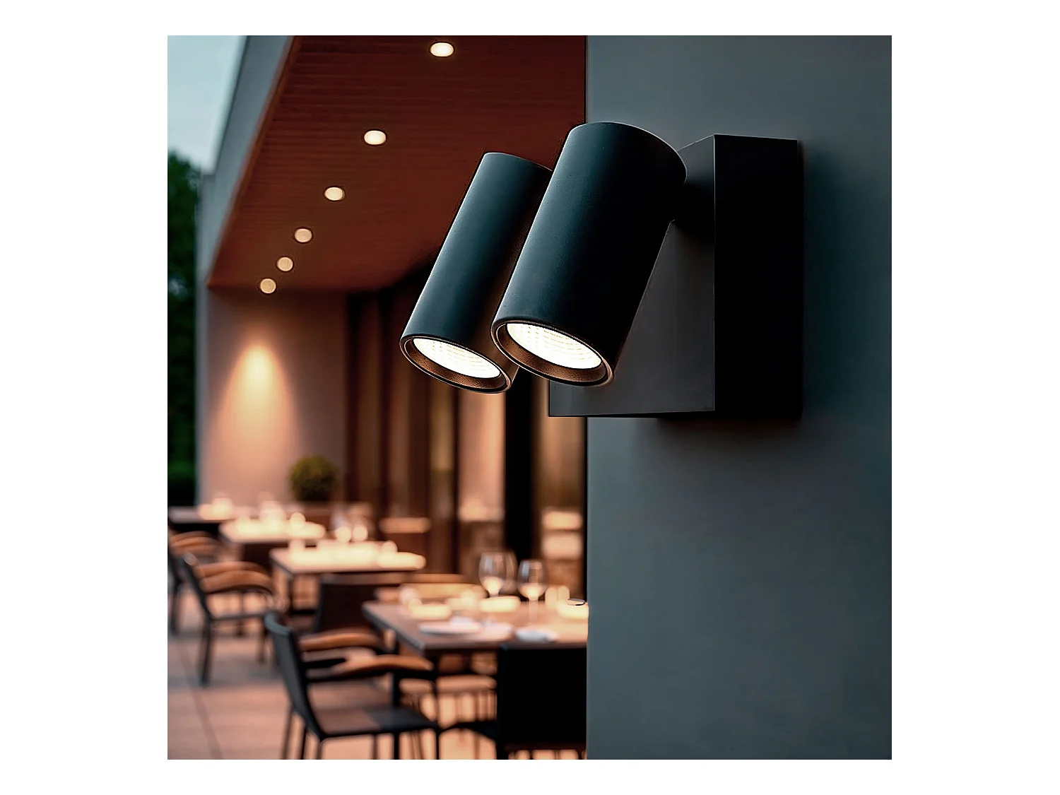 Applique da Parete per Esterni LED 18W Alluminio CCT Selezionabile Due Faretti Kuriya Antracite