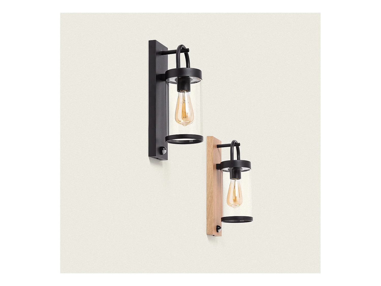 Aplique de Pared Exterior Benny con Sensor Movimiento PIR Marrón claro