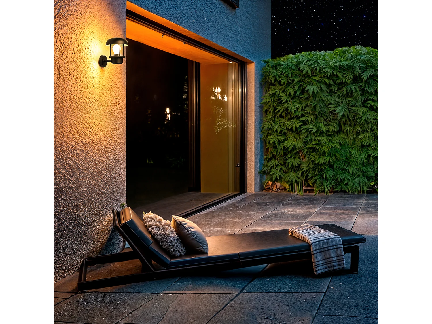 Aplique de Pared Exterior Aluminio Graham Negro