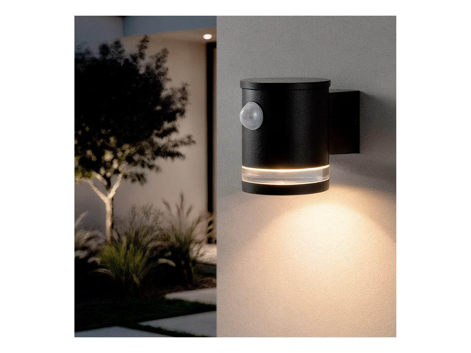 Applique Murale Extérieure Solaire LED Aluminium avec Détecteur de Mouvement Draco Noir