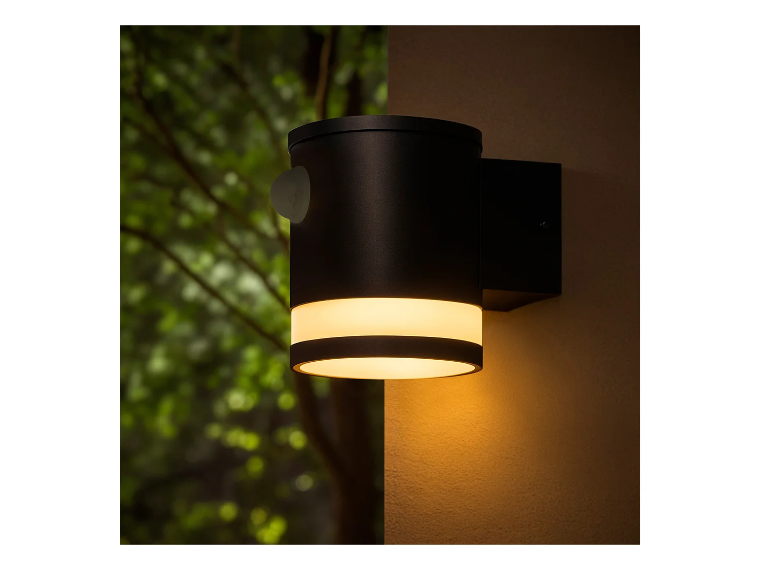 Aplique de Pared Exterior Solar LED Aluminio con Sensor de Movimiento Draco Negro