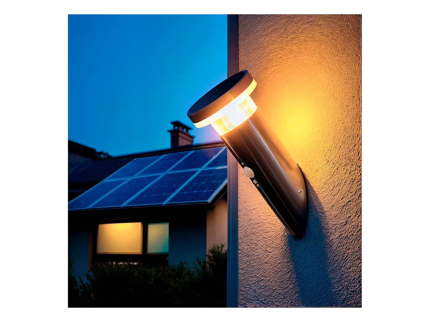 Applique da Parete per Esterni Solar LED 1,5W Alluminio con Sensore di Movimento Basil Argento