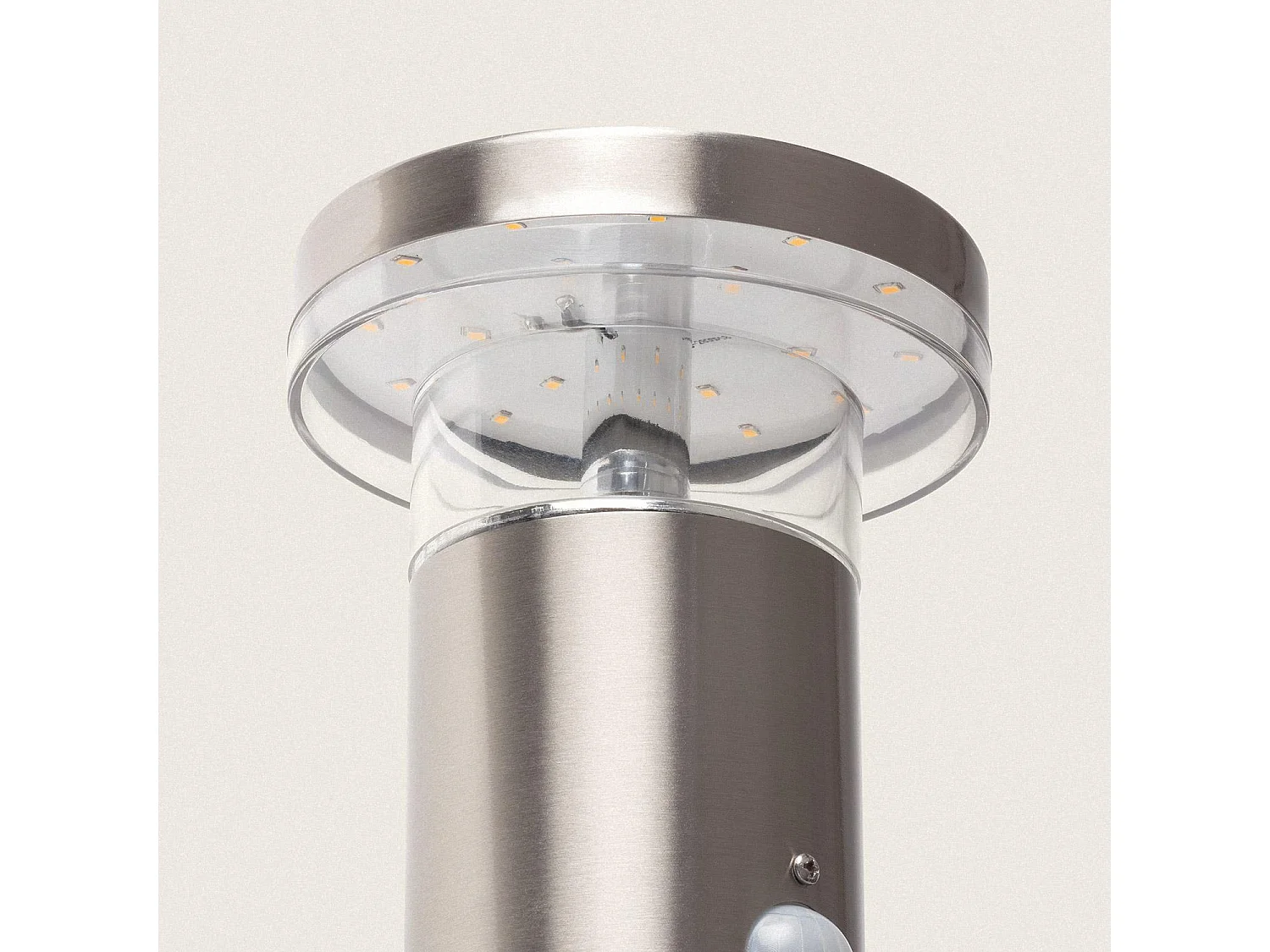 Aplique de Pared Exterior Solar LED 1,5W Acero Inoxidable con Sensor de Movimiento Basil Plateado