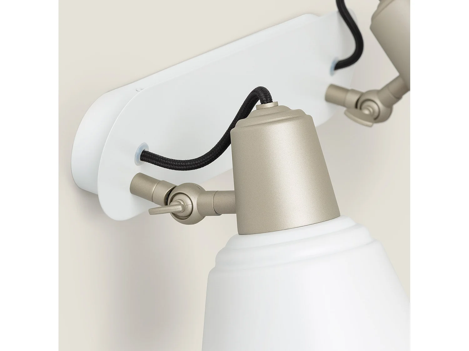 Lampe Murale Salle de Bain Métal 2 Spots Birzay Blanc