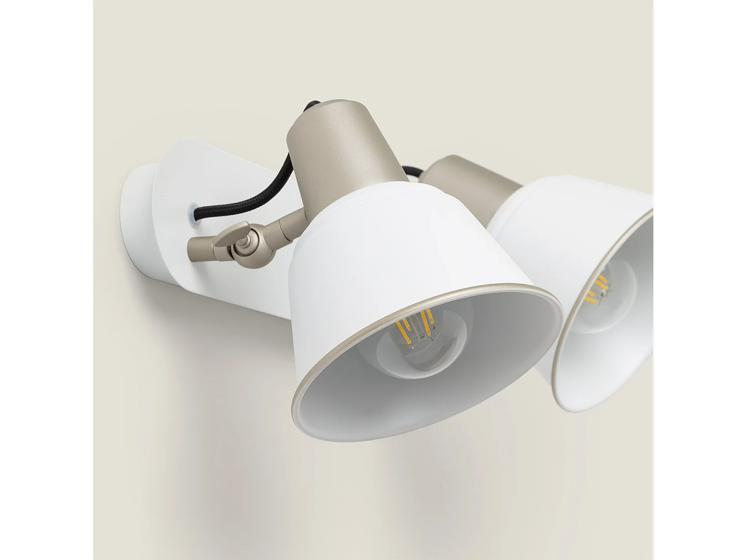 Lampe Murale Salle de Bain Métal 2 Spots Birzay Blanc