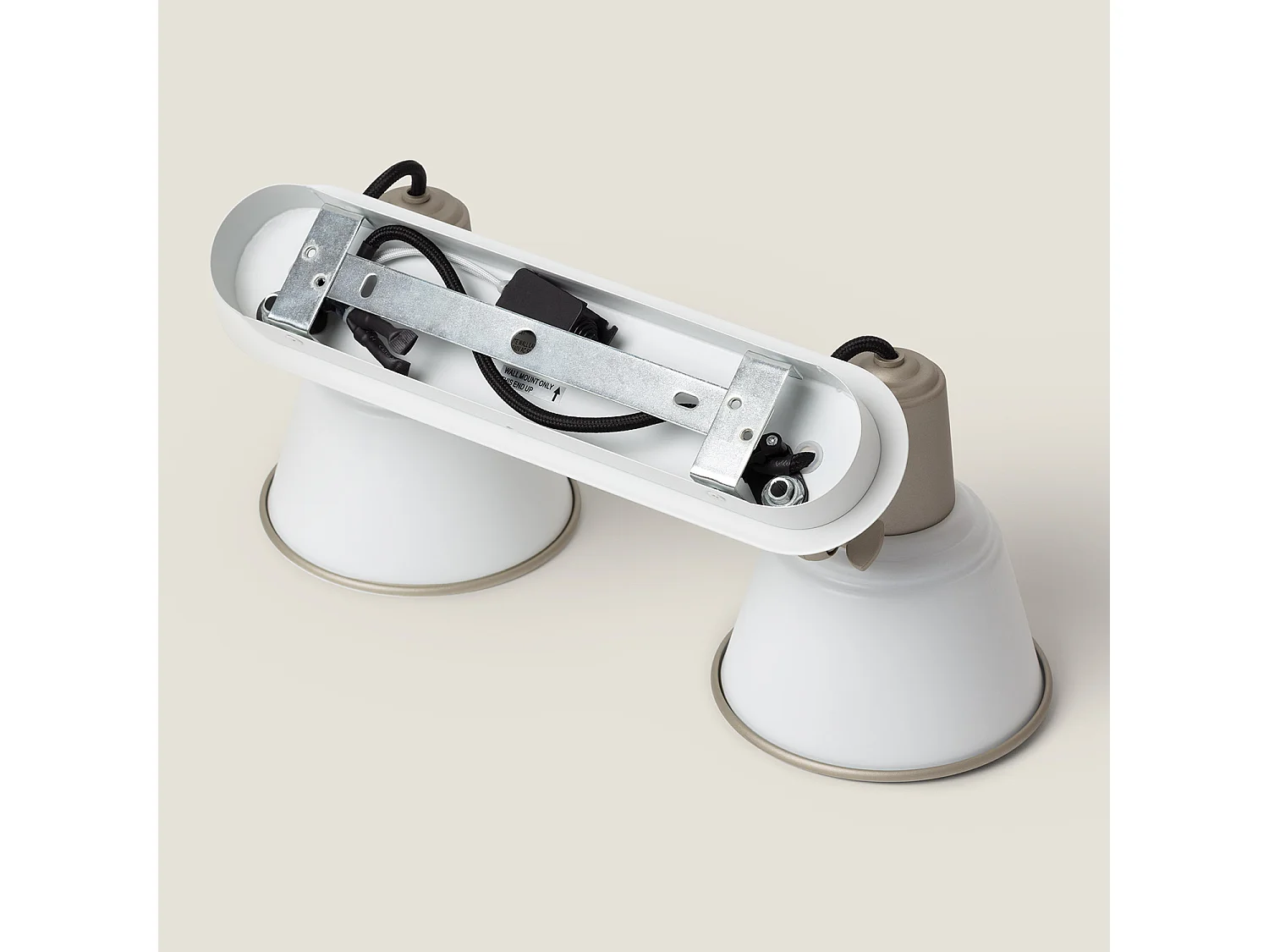 Lampe Murale Salle de Bain Métal 2 Spots Birzay Blanc