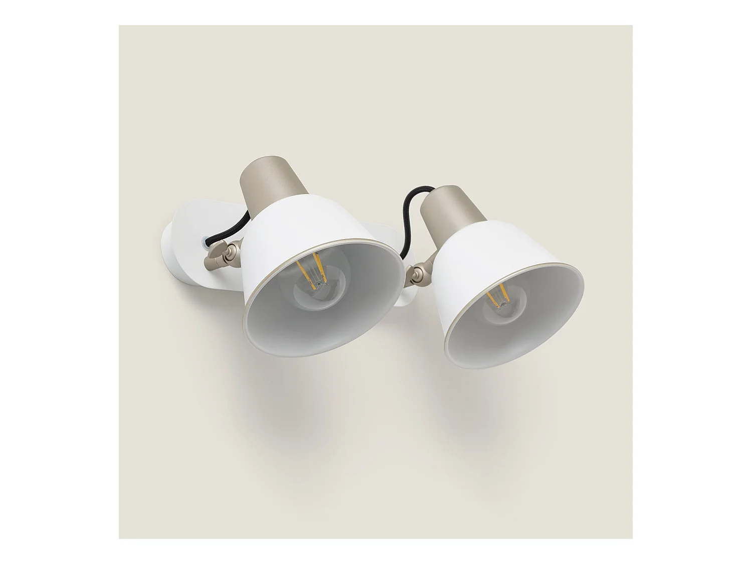 Lampada da Parete Bagno Metallo 2 Faretti Birzay Bianco