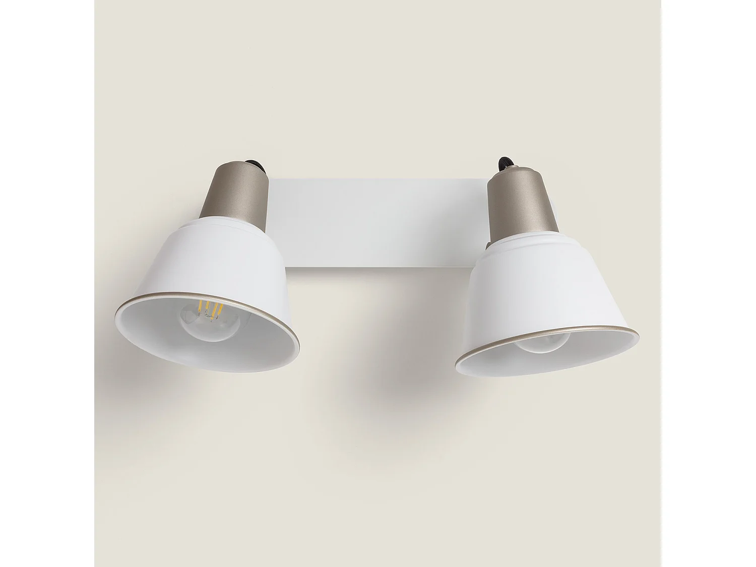 Lampe Murale Salle de Bain Métal 2 Spots Birzay Blanc