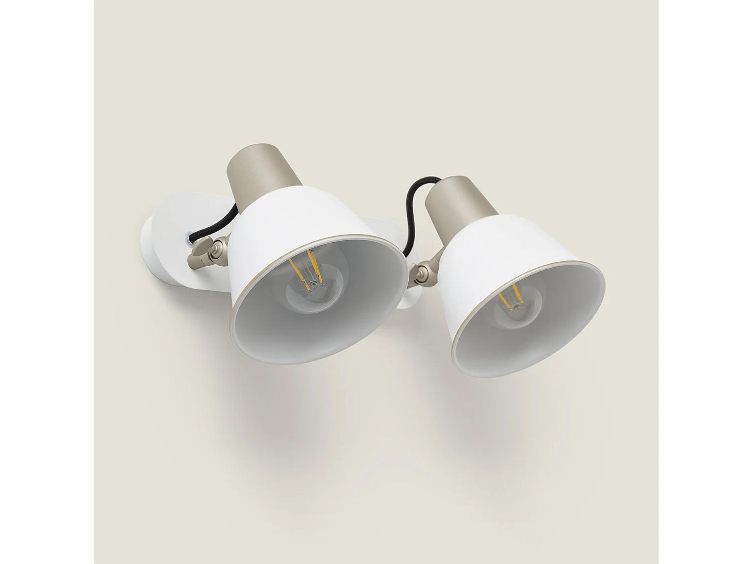 Lampada da Parete Bagno Metallo 2 Faretti Birzay Bianco
