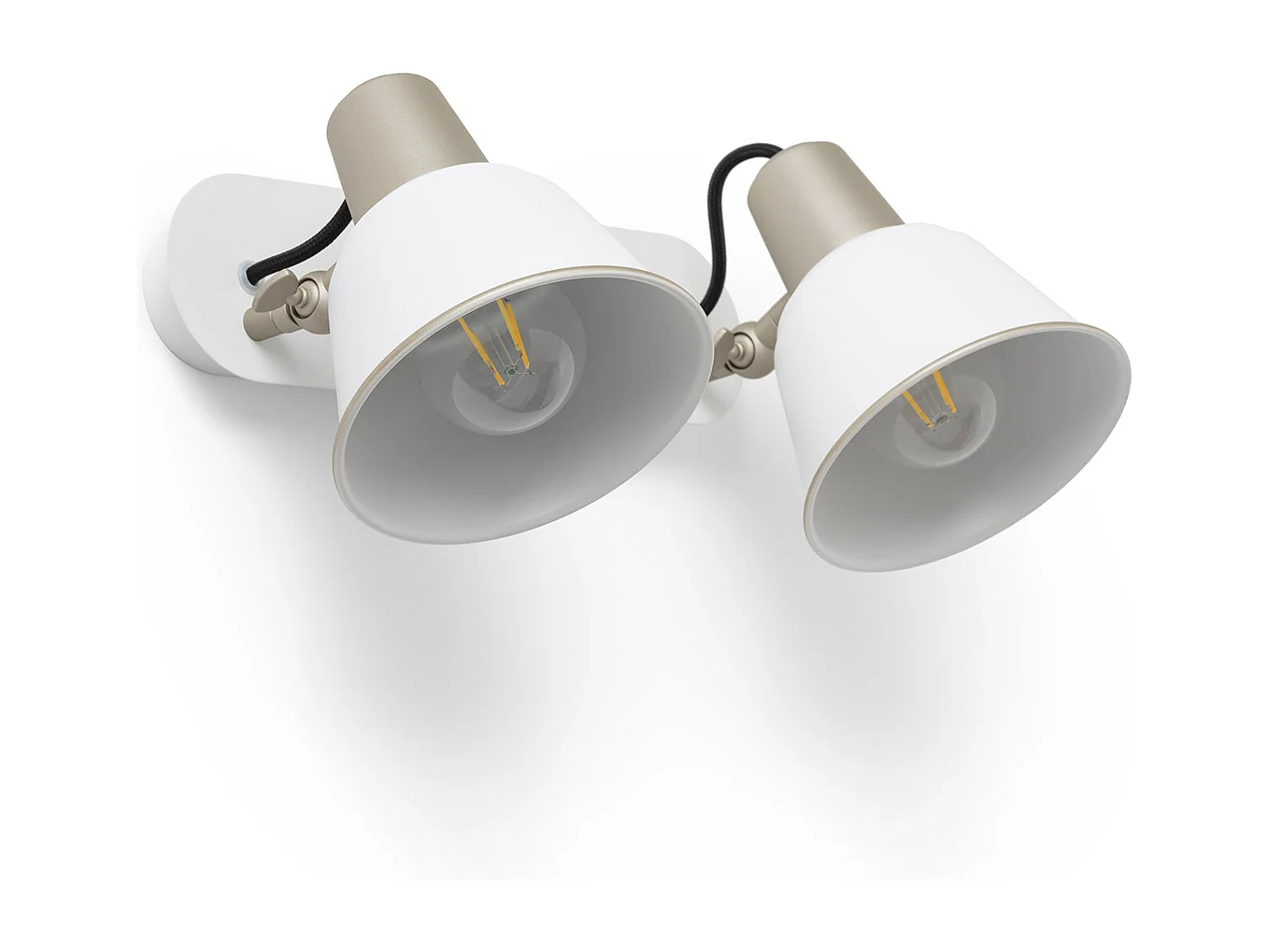 Lampada da Parete Bagno Metallo 2 Faretti Birzay Bianco