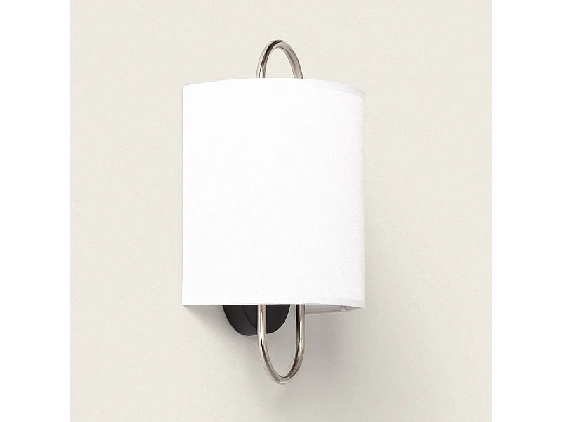 Aplique Pared Metal y Tela Duque Blanco