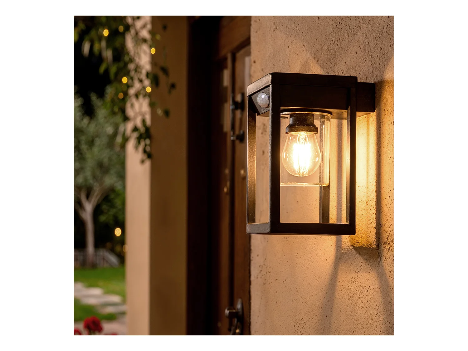 Applique da Parete per Esterni LED Solare 2W Alluminio con Sensore di Movimento Devah Nero