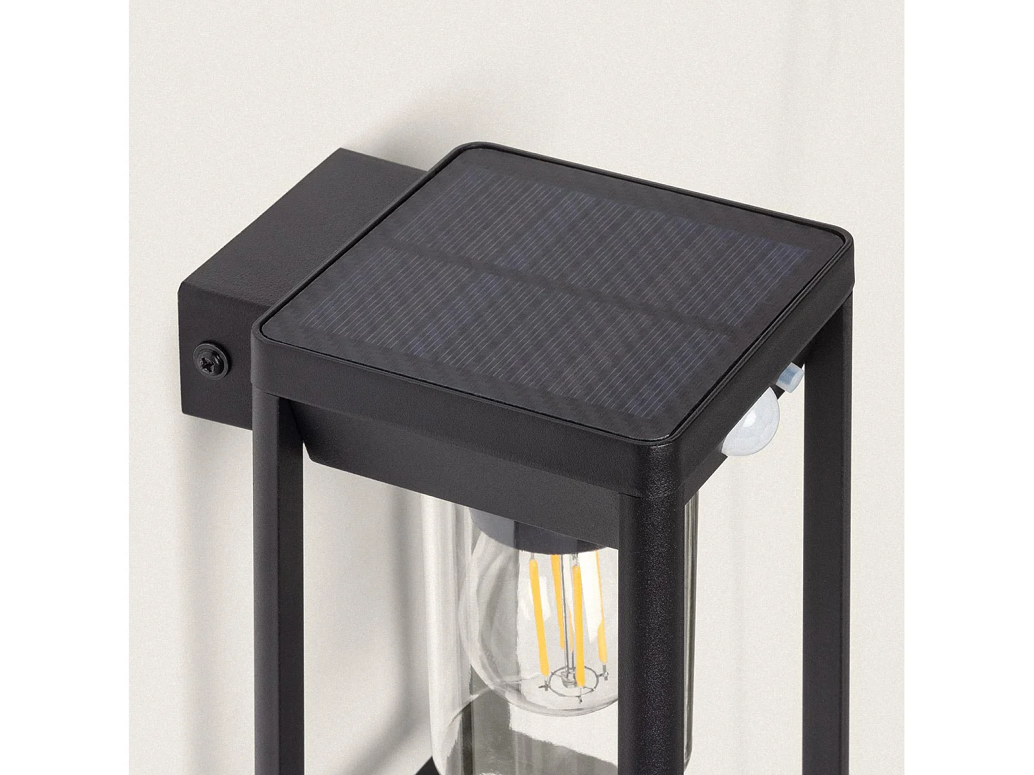 Applique Murale Extérieure Solaire LED 2W Aluminium Devah avec Détecteur de Mouvement Noir