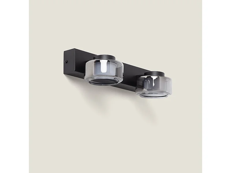 Lampada LED da Parete Bagno 8W Metallo e Vetro Zisna Nero