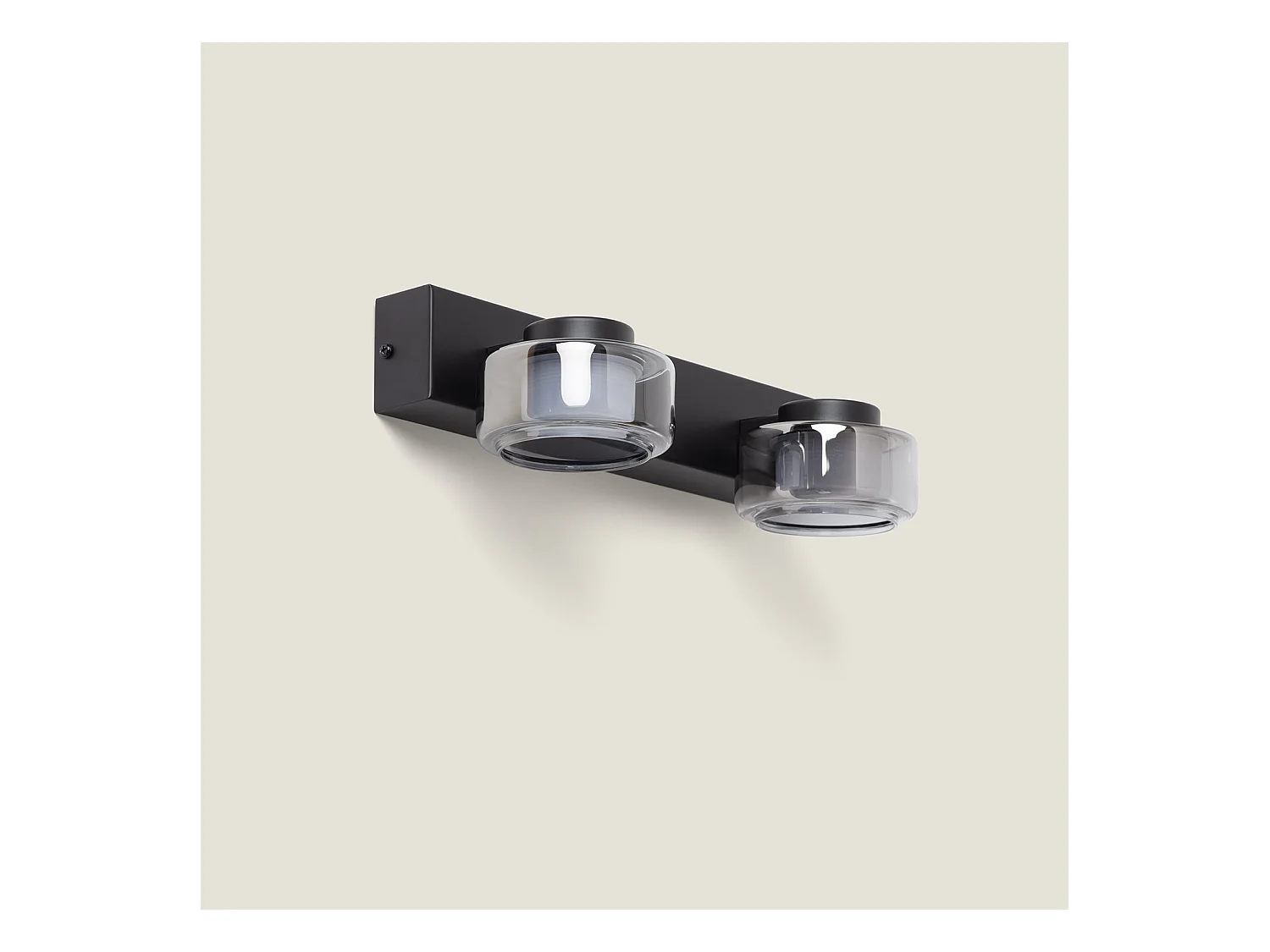 Lampe Murale LED 8W Salle de Bain Métal et Verre Zisna Noir