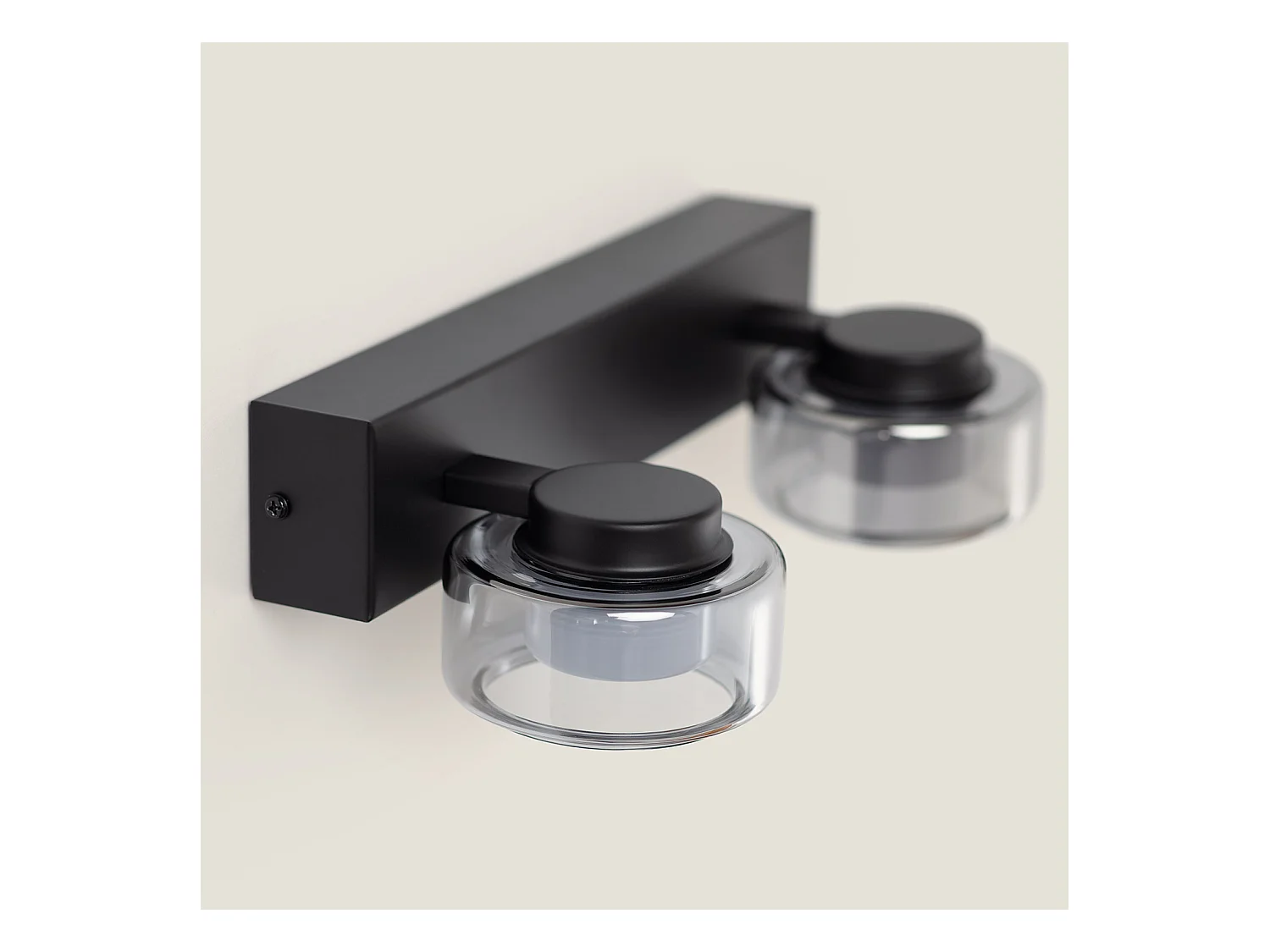 Lampe Murale LED 8W Salle de Bain Métal et Verre Zisna Noir