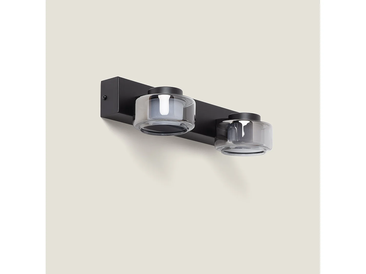 Lampe Murale LED 8W Salle de Bain Métal et Verre Zisna Noir